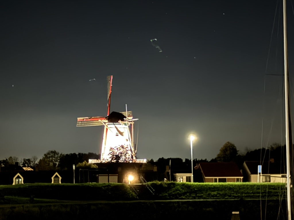 Windmill at night